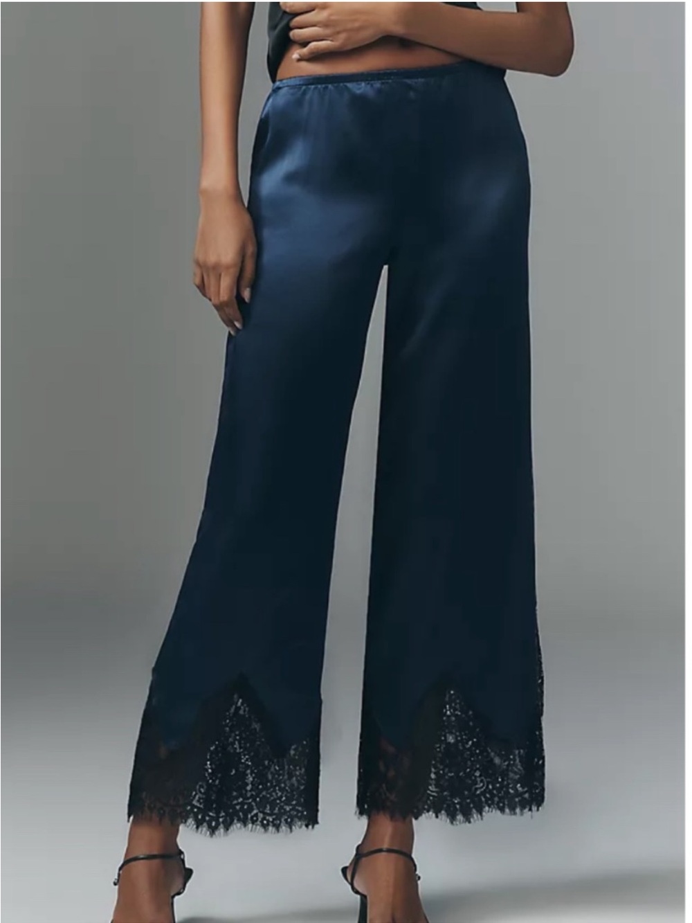 Reformation Carolina Silk Pants Navy Blue